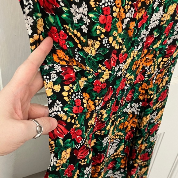Zara Women's Black Floral Printed Maxi Dress size Small -Like New - Picture 14 of 15